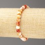 Bracelet with white-yellow-ruddy Ocean Jade imitation nephrite (artificial acrylic beads), diameter 6mm ±, length 18cm ± smooth beads on elastic