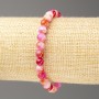 Bracelet with Pink-Ruddy White Oceanic Jade (artificial acrylic beads), diameter 6mm ±, length 18cm ±, smooth round beads on elastic