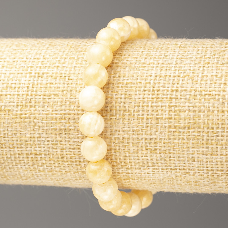 Bracelet Pearlized Muddle (artificial acrylic beads), diameter 8mm +-, length 7.1 in +- smooth bead on elastic
