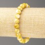 Mustard-White Oceanic Jade Bracelet (artificial acrylic), 8mm diameter ±, length 18cm ± smooth bead on elastic