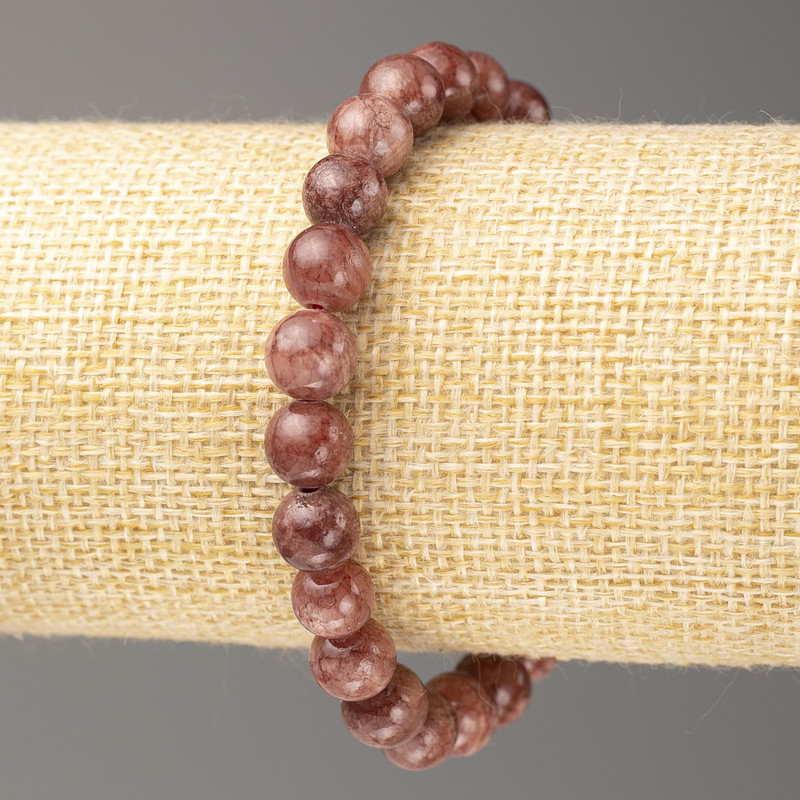 Bracelet of Imitation Selenite (acrylic) beads, diameter 8mm ±, length 18cm ±, smooth ball on elastic