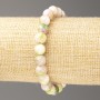 Bracelet pink-green-white Oceanic Jade (artificial acrylic beads), 8mm diameter ±, length 18cm ± smooth bead on elastic