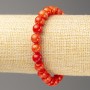 Bracelet Red Coral (plastic acrylic) beaded, 8mm diameter +-, length 18cm +-, smooth ball on elastic
