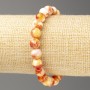 Bracelet yellow-brown-white Oceanic Nephrite (artificial acrylic), diameter 8mm +-, length 18cm+-, smooth round beads on elastic