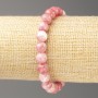 Strawberry White Ocean Jade (Artificial Acrylic) Bracelet, 8mm diameter ±, length 18cm ±, smooth beads on elastic
