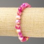 Bracelet in Raspberry Yellow White Oceanic Nephrite (artificial acrylic), diameter 8mm +-, length 18cm+-, smooth bead on elastic