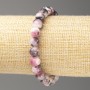Bracelet pink-gray-white Oceanic Jade (artificial acrylic beads), 8mm diameter +-, length 7.1 in +- smooth bead on elastic