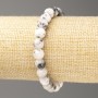 Bracelet Gray-White Oceanic Jade (artificial acrylic beads), diameter 8mm +-, length 18cm+-, smooth round beads on elastic