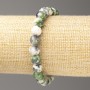 Bracelet, Gray-Green-White Oceanic Jade (imitation acrylic), diameter 8mm +-, length 18cm+-, smooth beads on elastic