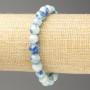 Bracelet, blue-blue oceanic Jade (artificial acrylic beads), diameter 8mm ±, length 18cm ±, smooth beads on elastic