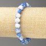 Bracelet Blue-White Oceanic Jade (artificial acrylic), diameter 8mm ±, length 18cm ± smooth beads on elastic