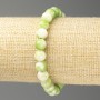 Bracelet Green-White Oceanic Jade (artificial acrylic beads), diameter 8mm ±, length 18cm ± smooth round beads on elastic