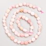 Beads on a Thread of Natural Stone Pink Opal, tumbled, diameter 6×8 mm, length 39 cm