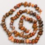 Jasper Beads on a Thread, tumbled, 8x5 mm, length 40 cm