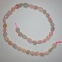 Morganite Beads on Thread, tumbled, natural stone, diameter 9×12 mm, length 41 cm