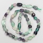 Fluorite Beads on Thread, tumbled, dia 7x11-6x8 mm +-, length 40 cm +