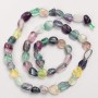 Fluorite Beads on Thread, tumbled 8x9mm, length 40 cm