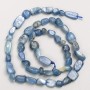 Kyanite Beads on a Thread, Tumbled, d 8×11–6×7 mm +/-, length 40 cm +