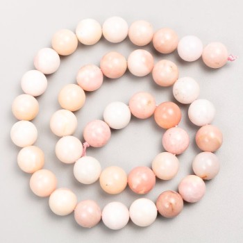 Beads on a Thread Pink Opal Smooth Ball 10mm Diameter, 38cm Length +