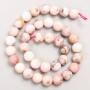 Beads on Thread Natural Stone Pink Opal Smooth Round 10mm, 39cm length +