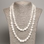 Long Necklace with Mountain Crystal and White Quartz, faceted, 5×8-10 mm, length 110 cm