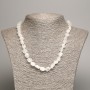 Necklace made of Stone Mountain Crystal and White Quartz, faceted, diameter 5x8-10mm, length 50cm