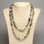 Long Seraphinite Bead Necklace, faceted, diameter 5×8-10mm, length 110cm