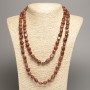 Long Aventurine Bead Necklace "Gold Sand" synthetic faceted, 5–10 mm diameter, 110 cm+