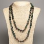 Long necklace with Green Jasper, polished faceted beads, diameter 5×8-10mm, length 110 cm+