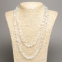 Long Opalite Bead Necklace (synthetic) Faceted, diameter 5×8-10mm, length 110cm+