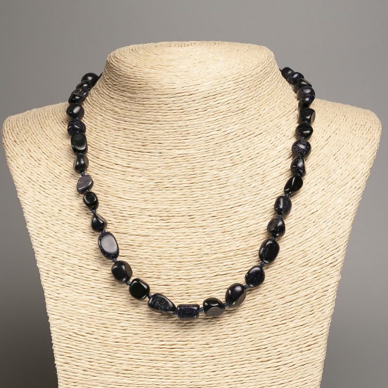 Aventurine Beads (Blue Sand) Faceted, diameter 5×8-10 mm, length 50 cm