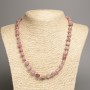 Rhodonite Bead Necklace, faceted stones, diameter 5×8-10 mm, length 50 cm