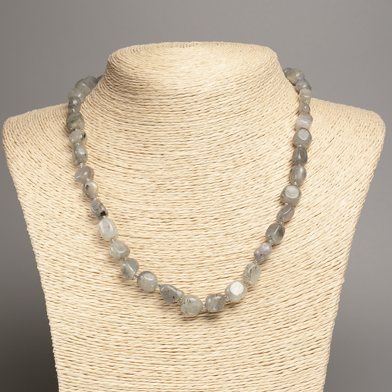 Labradorite Faceted Beads Necklace, 5x8-10 mm, 50 cm length