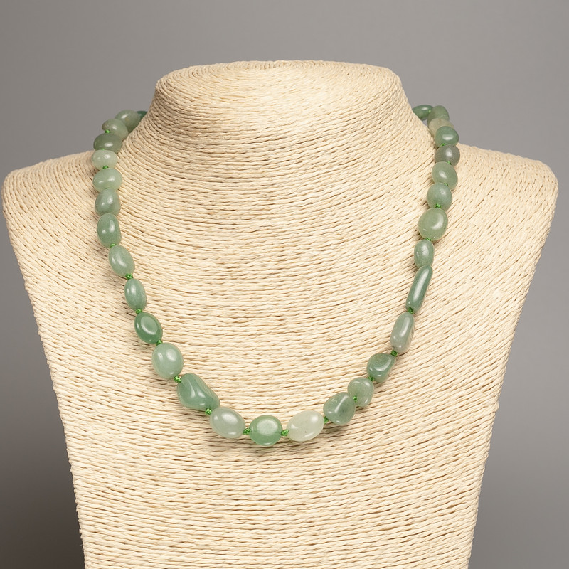 Jade Beads (Carved) Necklace, diameter 5x8-10mm, length 50cm