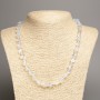 Moonstone (Opalite) Bead necklace, faceted, diameter 8-10mm ±, length 50cm ±