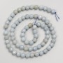 Aquamarine Stone Faceted Round Beads on Thread, 5mm± Diameter, 38cm± Length