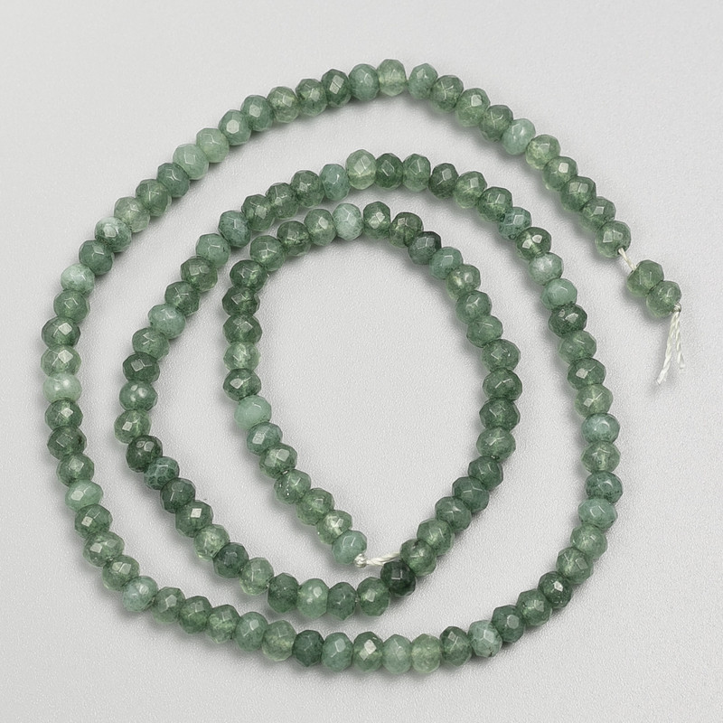  Jade Beads (Artificial) Faceted Rondelle on Thread, 4x3mm, 38cm+