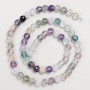 Fluorite Beads on Thread - Faceted Round Bead, 6mm, 39cm Length +