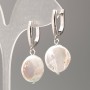 Baroque Pearl Earrings, diameter 16 and 4 mm + -, length 37 mm + - with benzine tint