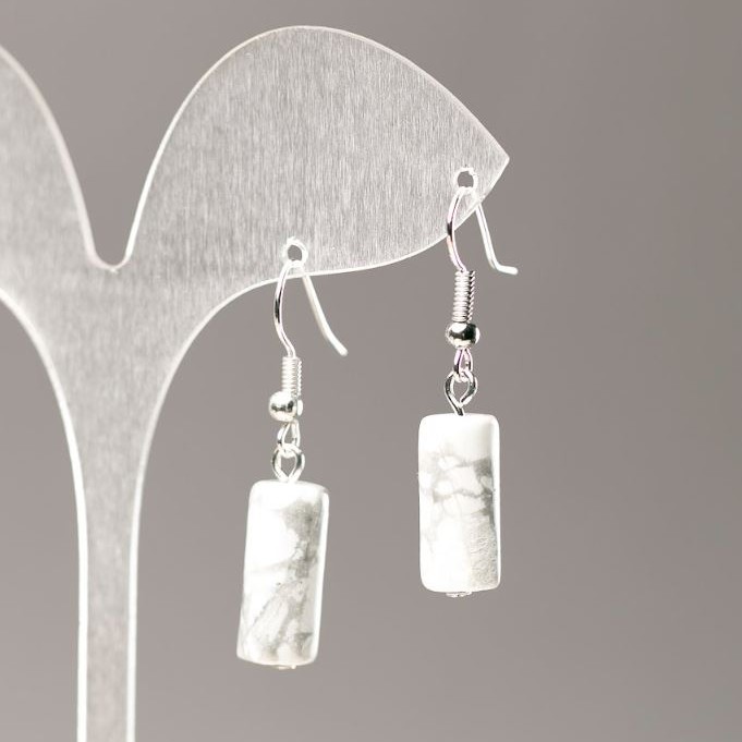 Earrings Made of Natural Kaholung Stone 17x7.5mm+