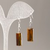 Tiger's Eye Cylinder Earrings, diameter 17.5x8 mm