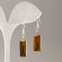 Tiger's Eye Cylinder Earrings, diameter 17.5x8 mm