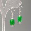Chrysoprase Barrels Earrings, 11×9 mm