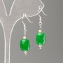 Chrysoprase Barrels Earrings, 11×9 mm
