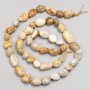 Beads of Fossilized Coral on Thread, 7×9 mm, approx. 40 cm length