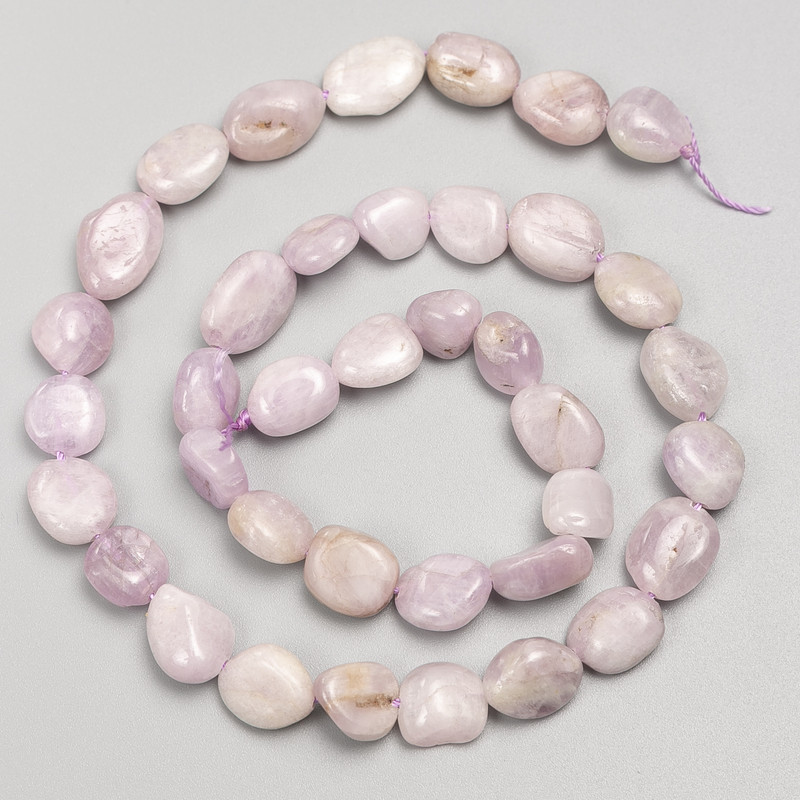 Kunzite Beads, faceted, on a thread, 10x11 mm diameter, length 40 cm