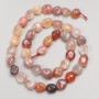 Sardonyx Stone Beads Tumbled on Thread, 8×10 mm ±, 38 cm length