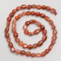 Carnelian Stone Faceted Beads on Thread, 6x7mm diameter, 40cm length