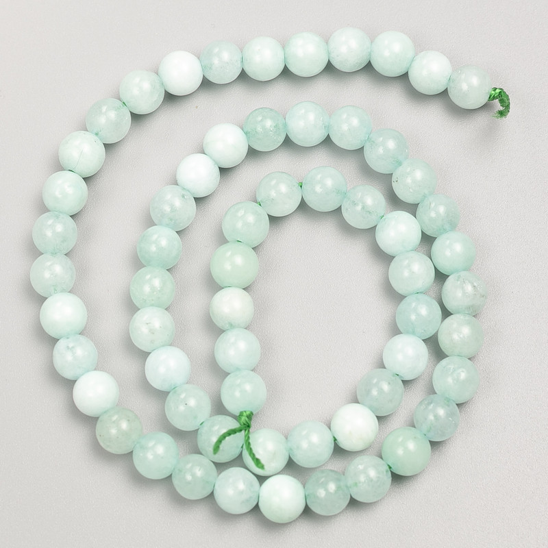 Larimar Stone Beads smooth rounds on thread, diameter 6mm+-, length 38cm+-