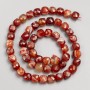 Sardonyx Natural Stone Beads Faceted Cube Beads on Thread, 7mmØ, Length 38cm+